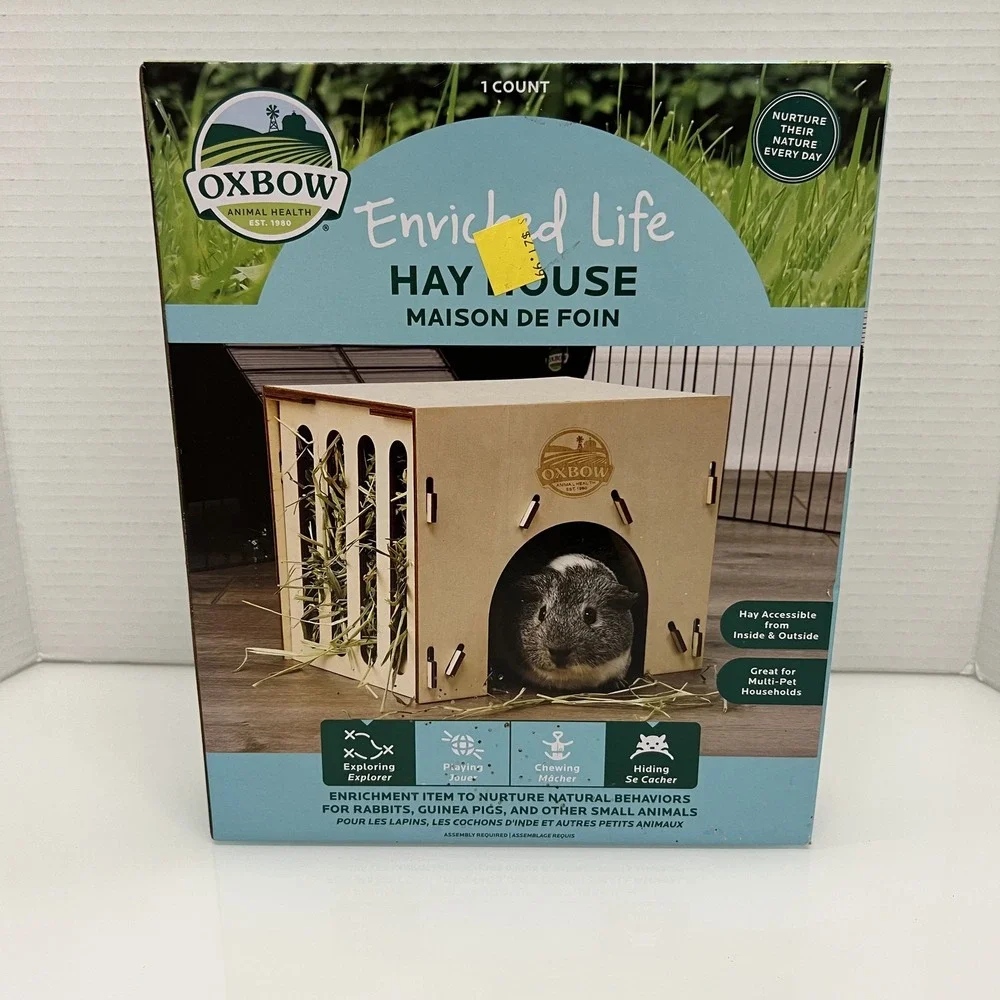 NEW! Oxbow Enriched Life Hay House for Bunny Rabbits, Guinea Pigs, Chinchillas